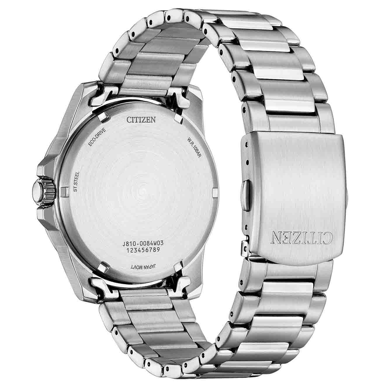 CITIZEN Eco Drive με μαύρο καντράν και ατσάλινο μπρασελέ AW1816-89E